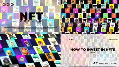 NFT Opener with Particles Video Displays template preview