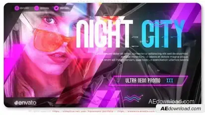 Night City Neon Promo broadcast-packages template preview