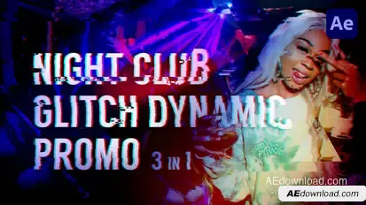 Night Club - Glitch Dynamic Promo Video Displays template preview