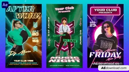 Night Club Instagram Reels Openers template preview