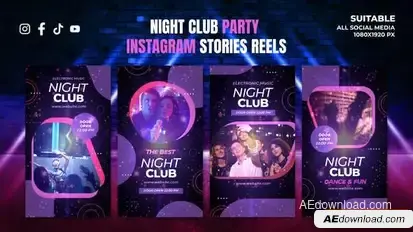 Videohive Night Club Party Instagram Stories Openers template preview