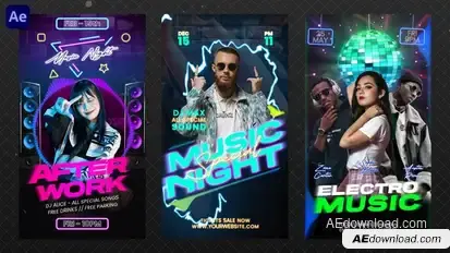 Night Club Party Reels Openers template preview