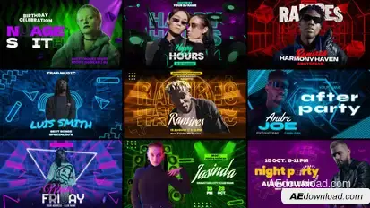 Night Clup Freeze Frame Elements template preview