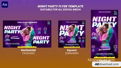 Night Party Flyer Openers template preview