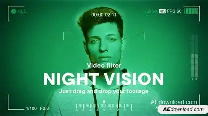 Night Vision Video Effect Template Elements template preview