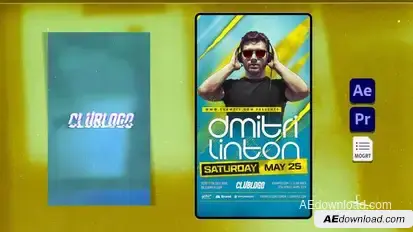Nightclub Flyer Animated Video Template Video Displays template preview