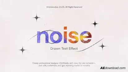 Noise Drawn Text Effect Titles template preview