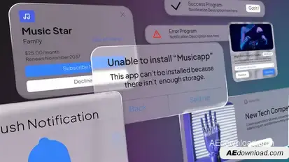 Notification UI 1 Elements template preview