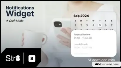 Notifications Widget (DarkMode) Elements template preview