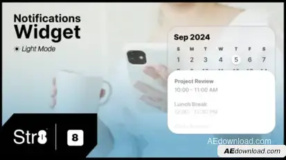Notifications Widget (Light Mode) Elements template preview