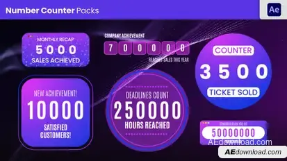 Number Count Animation Elements template preview