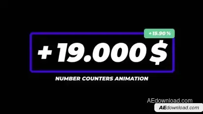 Number Counter Animation Logo Stings template preview