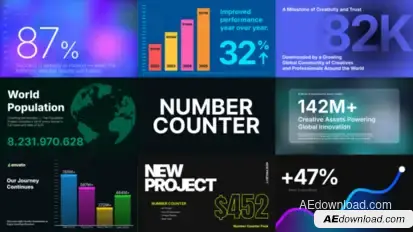 Number Counter Design Pack Video Displays template preview