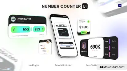 Number Counter UI - Infographic Logo Stings template preview