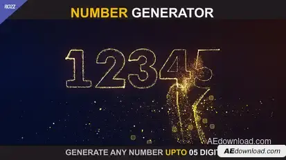 Number Generator Line Particle Dynamic Digits 2D Logo Stings template preview