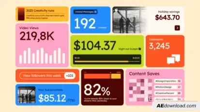 Number Text Titles template preview