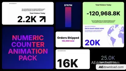 Number Text Animation Counter Video Displays template preview