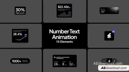 Number Text Titles template preview