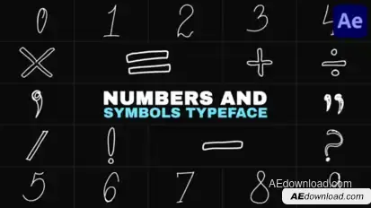Numbers And Symbols Typeface | After Effects Elements template preview