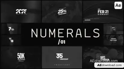 Numerals 01 Titles template preview