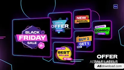 Offer Sale Labels Elements template preview