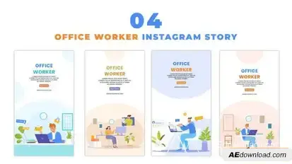Videohive Office Employee Avatar Flat Graphic Instagram Story Elements template preview