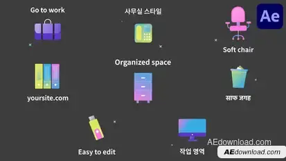 Office Work Icons And Titles for After Effects Titles template preview