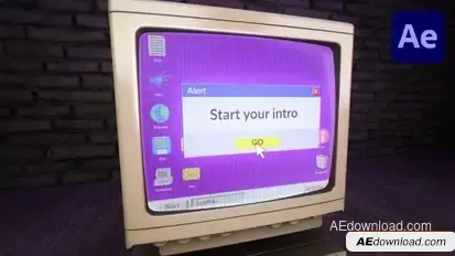 Old Computer Glitch Logo Intro Openers template preview