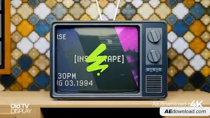 Old TV Mockup Display Video Displays template preview