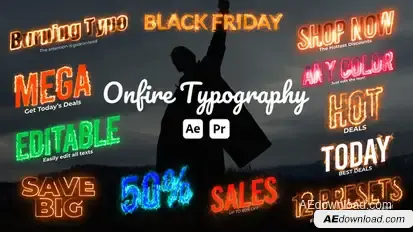 On Fire Animated Typography Titles template preview