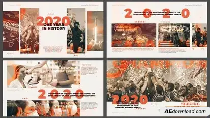 One Year in History - Timeline of Events Openers template preview