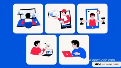 Online Activity Illustration Elements template preview