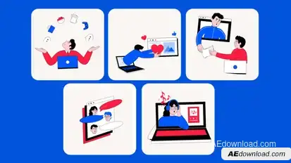 Online Activity Illustration Elements template preview