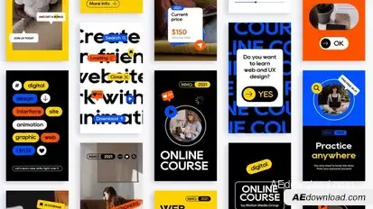 Online Course Stories Pack Product Promo template preview