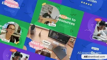 Online Education Intro Slideshow Video Displays template preview