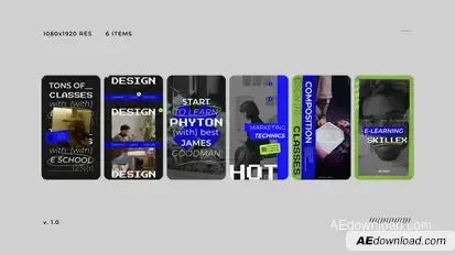 Online Course Verticals Product Promo template preview