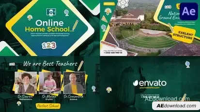 Online Home School for After Effects Openers template preview
