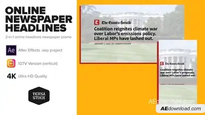 Online Newspaper Headlines Promo Titles template preview