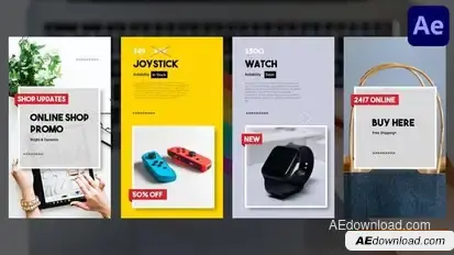 Online Shop Vertical Promo Slideshow | After Effects Openers template preview
