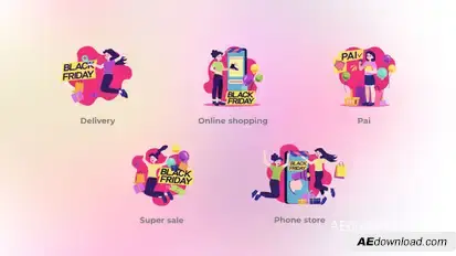 Online Shopping - Flat Concepts Elements template preview