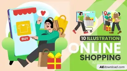 Online Shopping Sale Animation Elements template preview