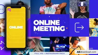 Online Video Conference Intro Video Displays template preview
