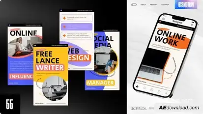 Online Work Instagram Stories Video Displays template preview