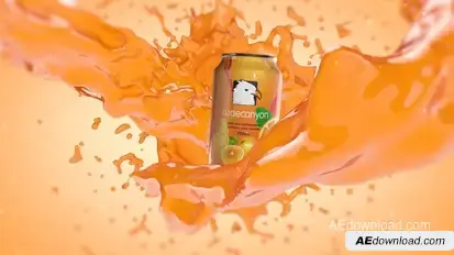 Orange Juice Splash With Can Element 3D Product Promo template preview
