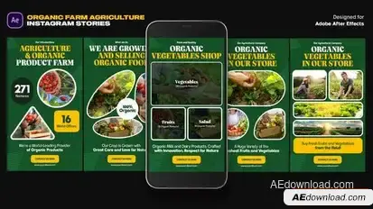 Organic Farm Agriculture Instagram Stories Openers template preview