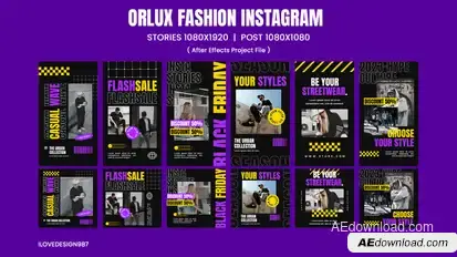 Orlux Fashion Instagram Template Product Promo template preview