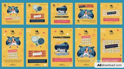 Paddle Tennis Lessons Feed and Stories Instagram Openers template preview