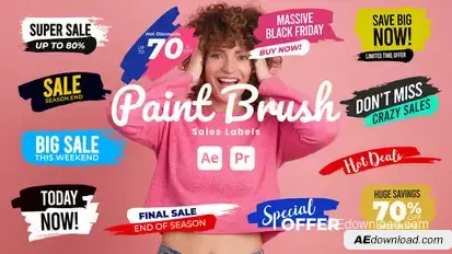 Paint Brush Sale Labels Titles template preview