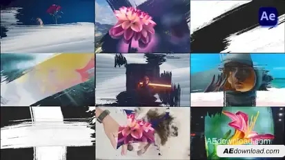 Paint Brush Transitions Pack [After Effects] Elements template preview