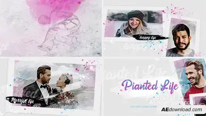 Painted Slideshow Video Displays template preview
